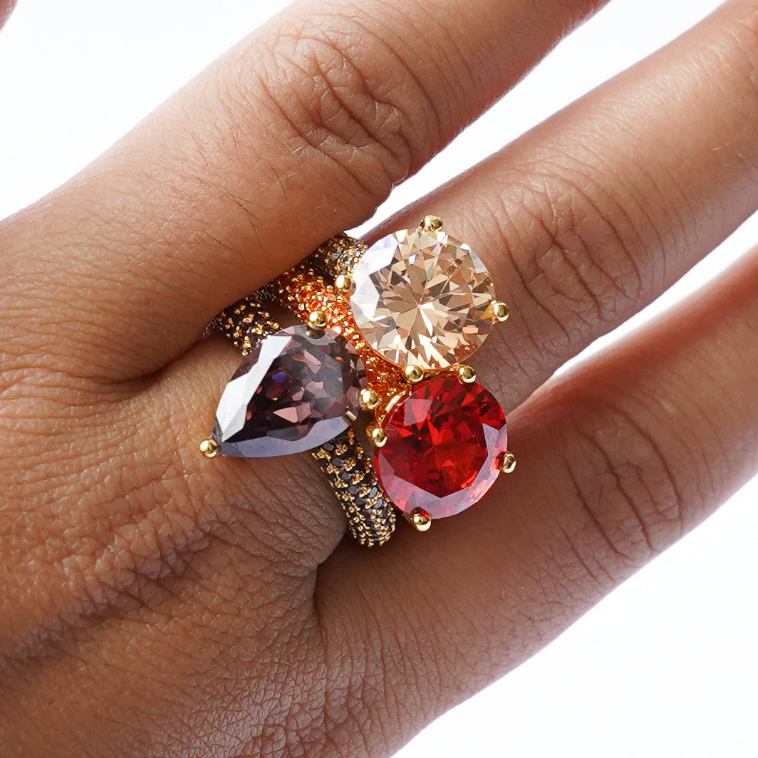 Mega circle ring orange gold