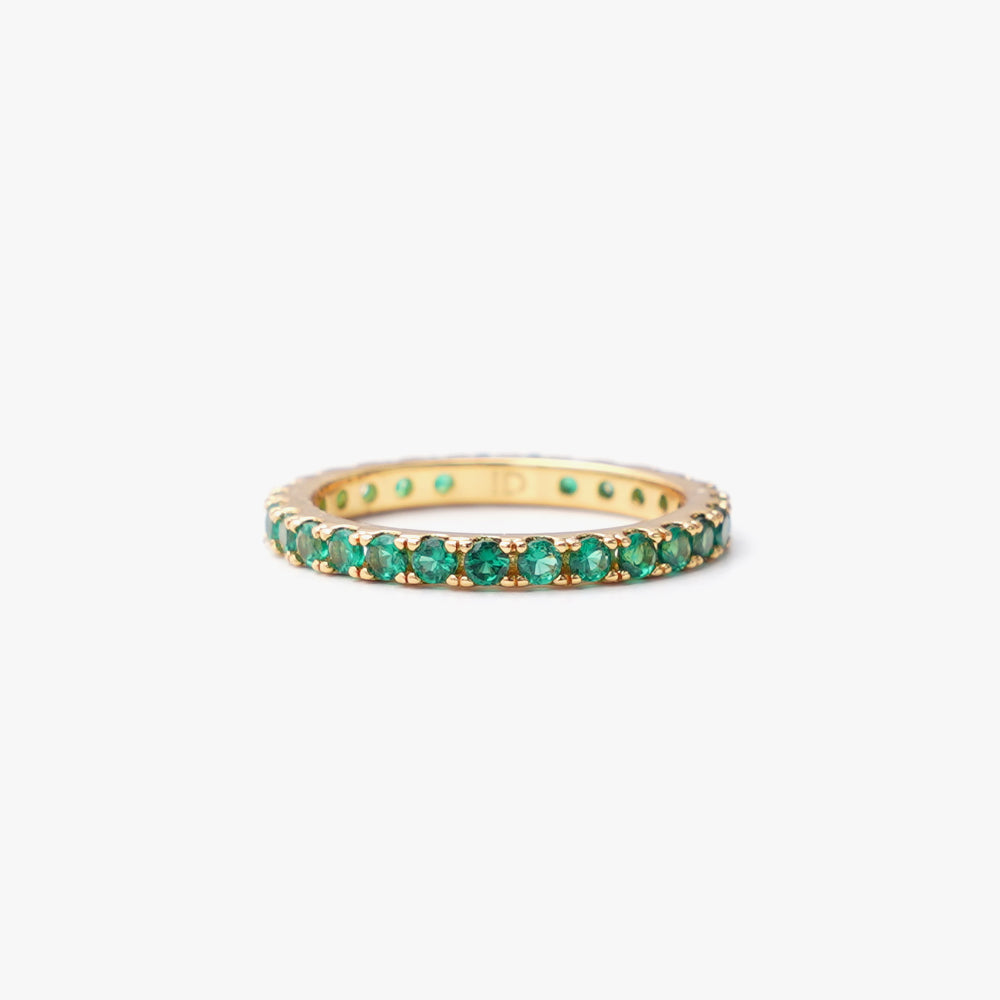 Colorful ring slim green gold