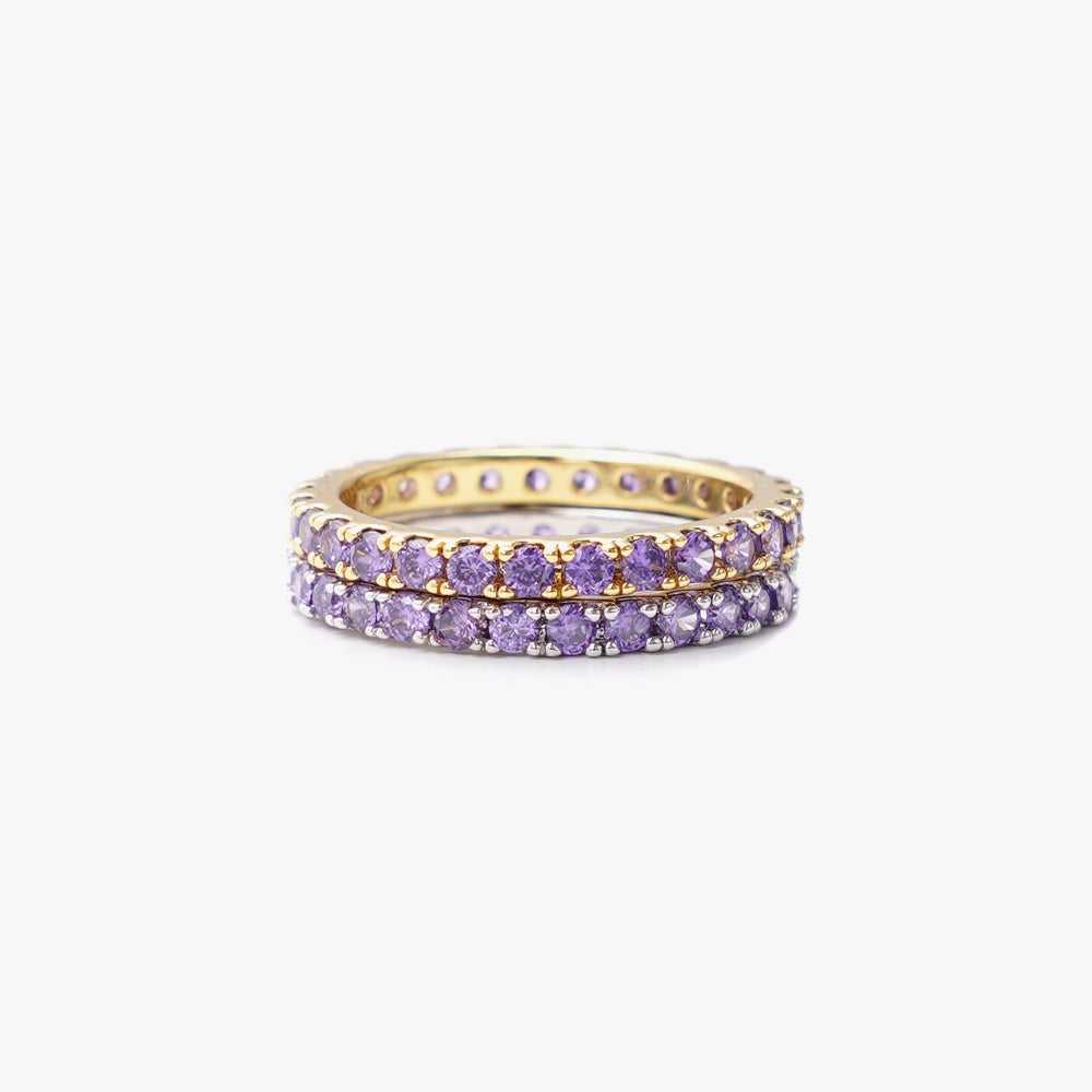 Slim ring lilac silver