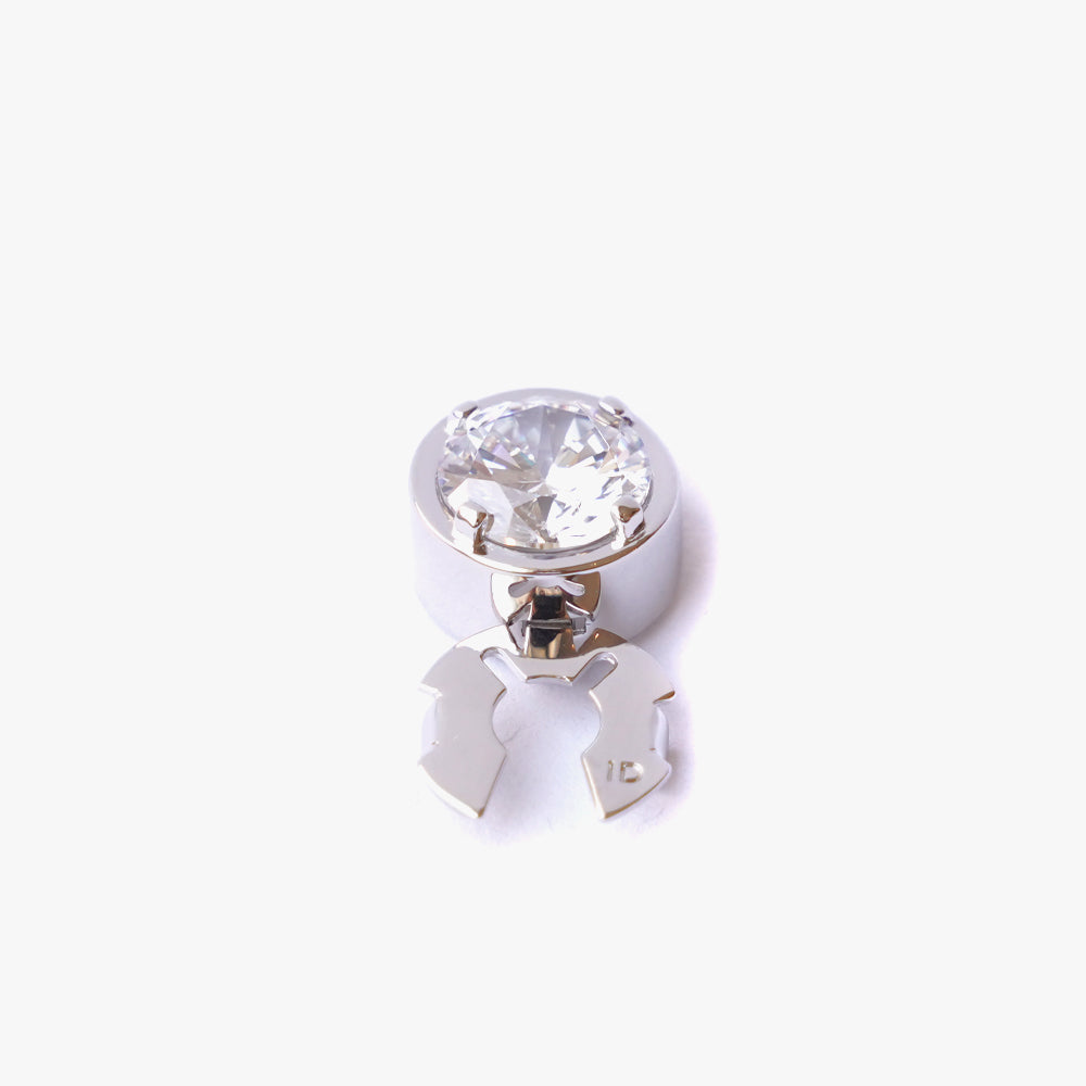 Mega circle button cover white silver