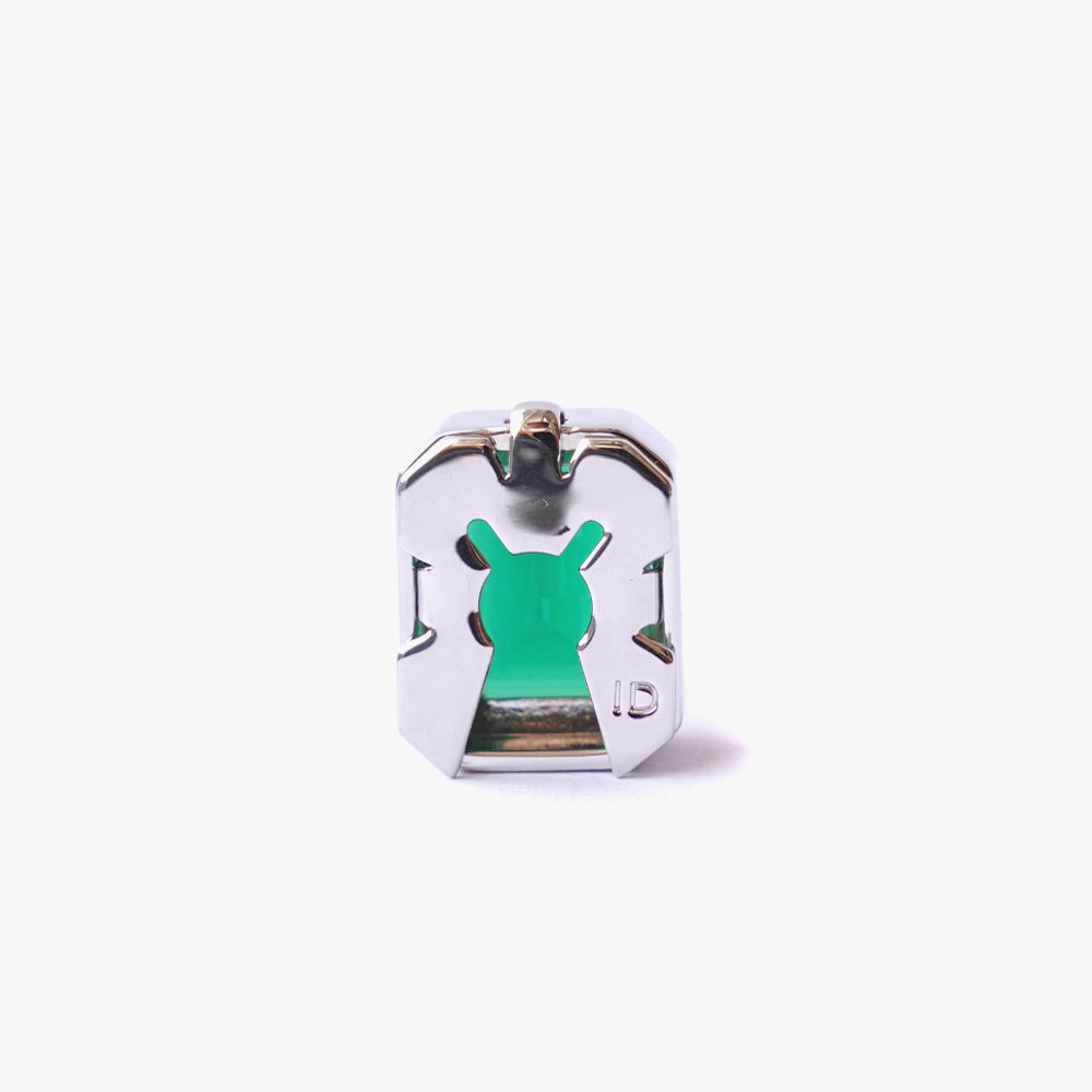 Mega rectangle button cover green silver