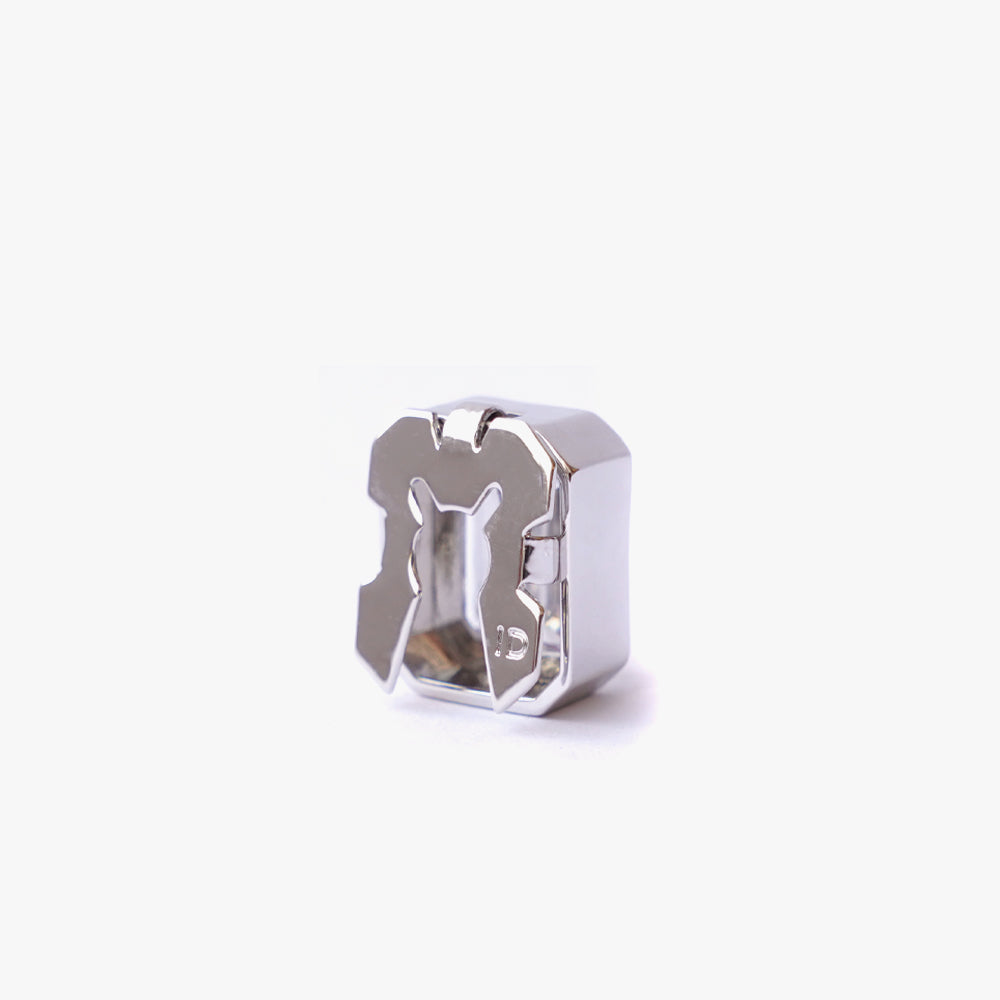 Mega rectangle button cover white silver