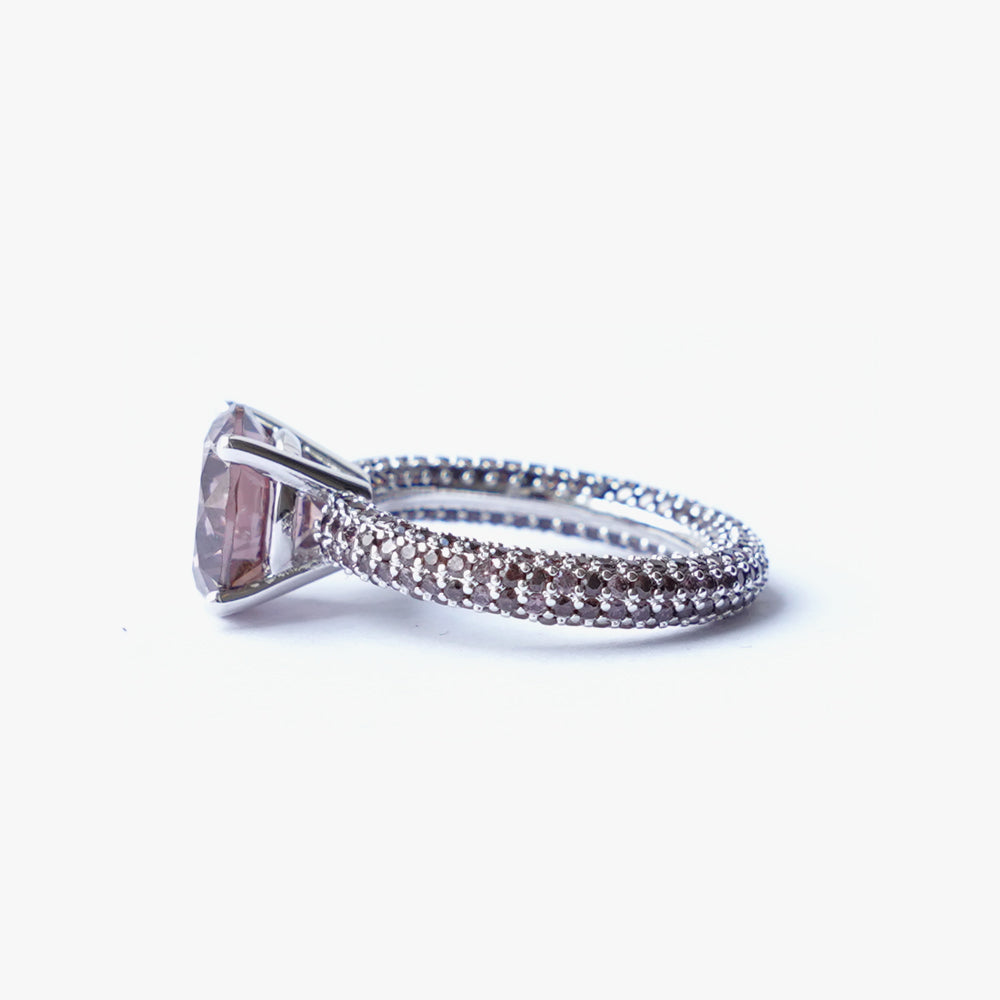 Mega circle ring brown silver