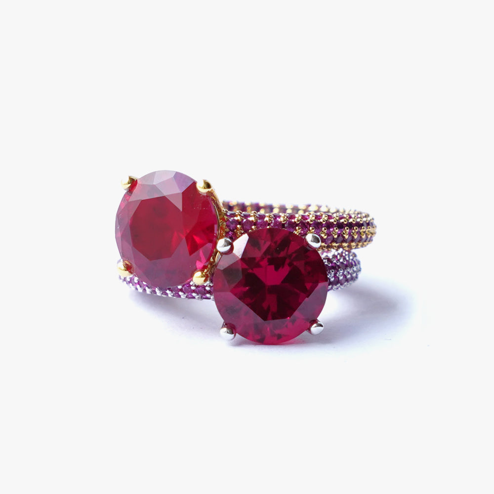 Mega circle ring pink silver