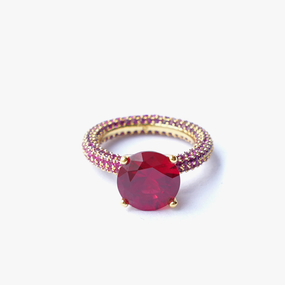 Mega circle ring pink gold