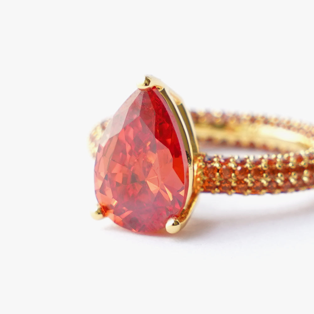 Mega drop ring orange gold