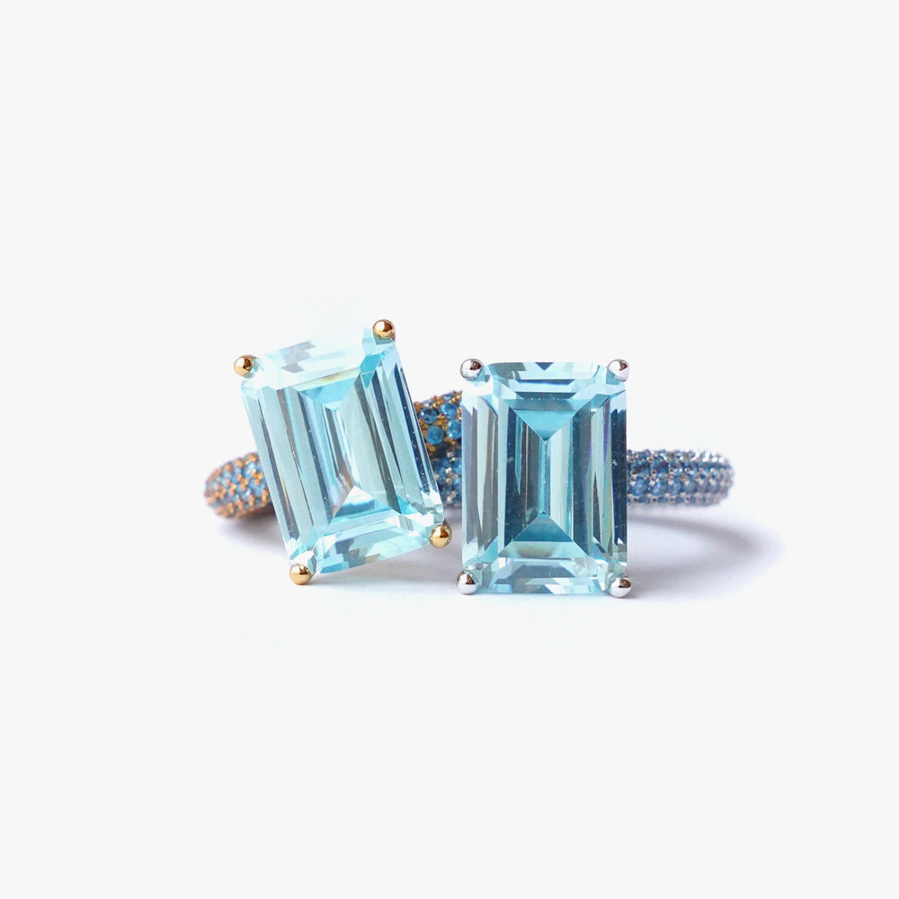 Mega rectangle ring turquoise silver