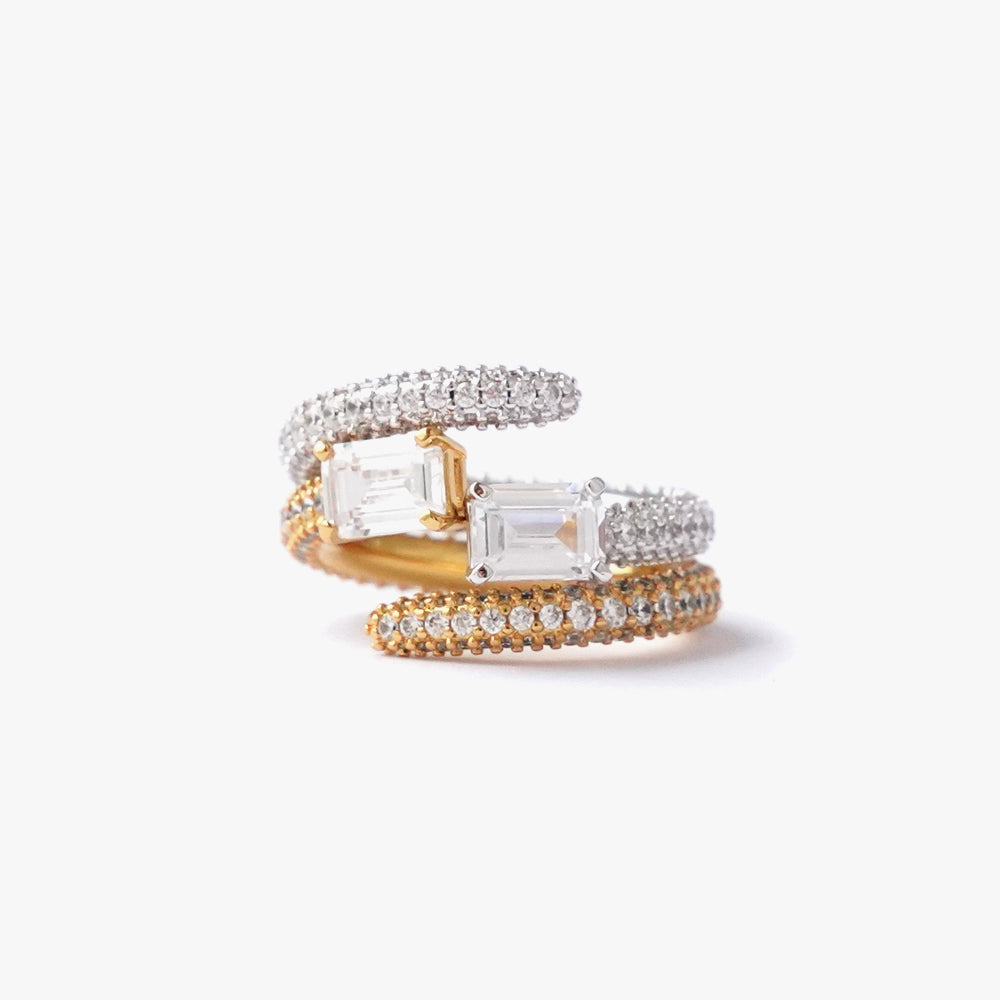 Twist ring white silver
