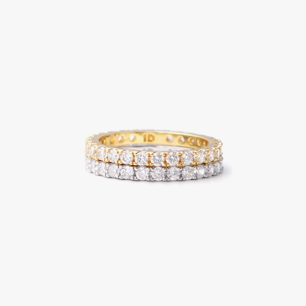 Slim ring white silver