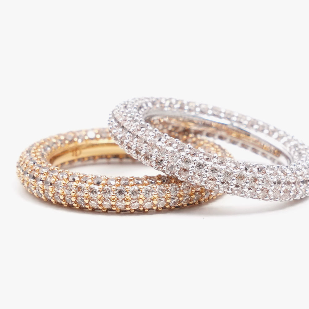 Colorful ring beige silver