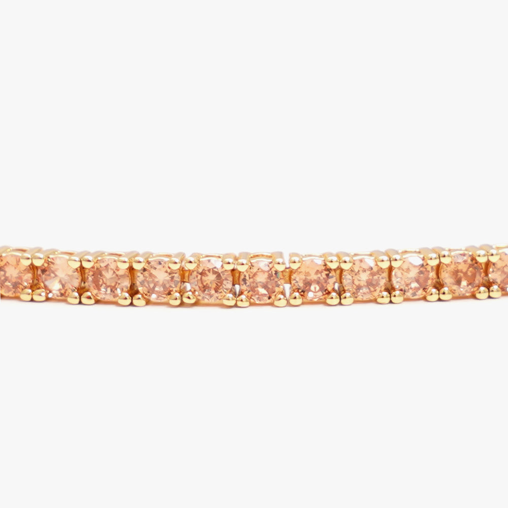 Tennis necklace beige gold