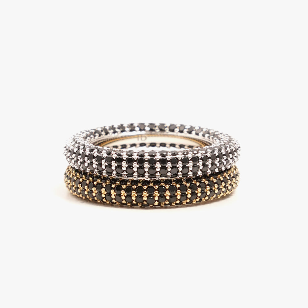 Colorful ring black silver