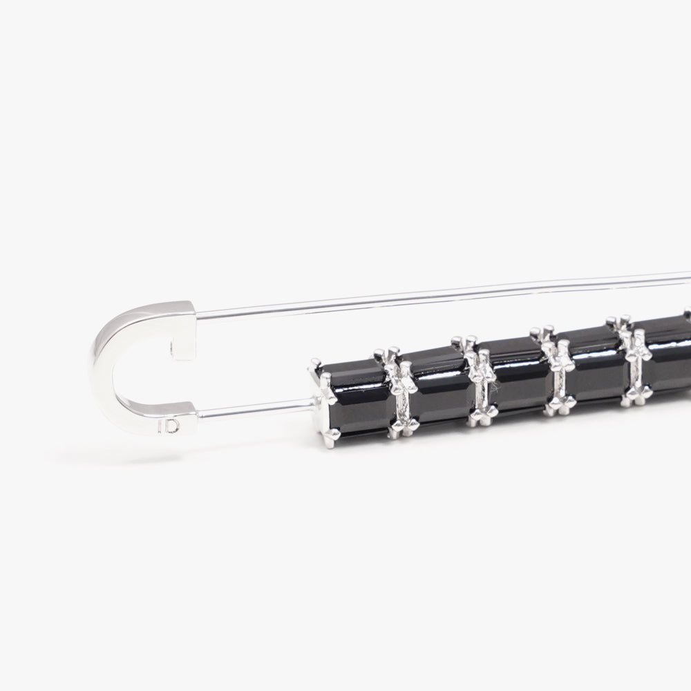 Colorful brooch pin black silver