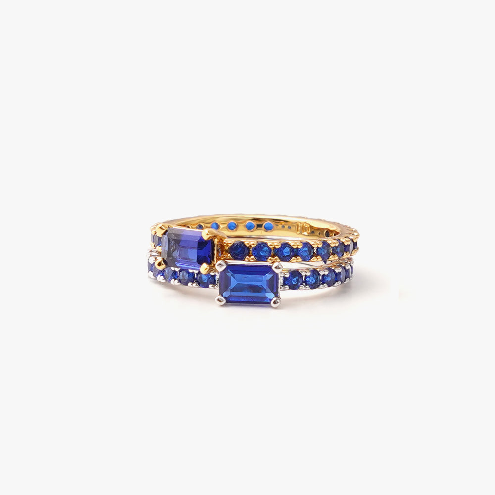 Ultra slim ring blue silver