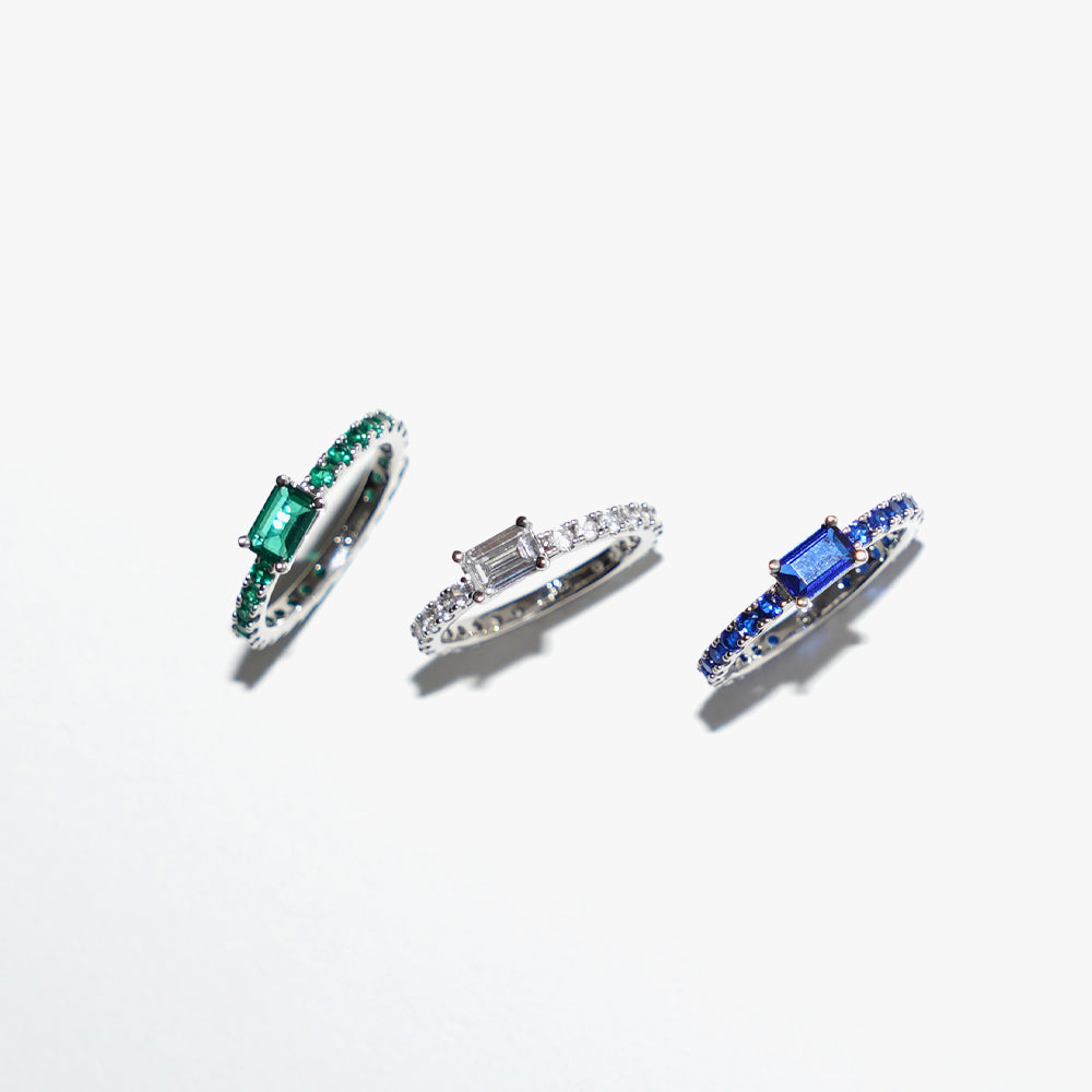 Ultra slim ring blue silver