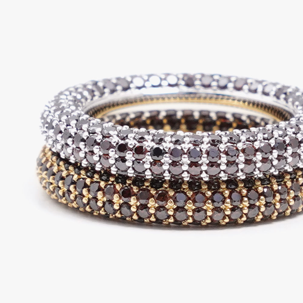 Colorful ring brown gold