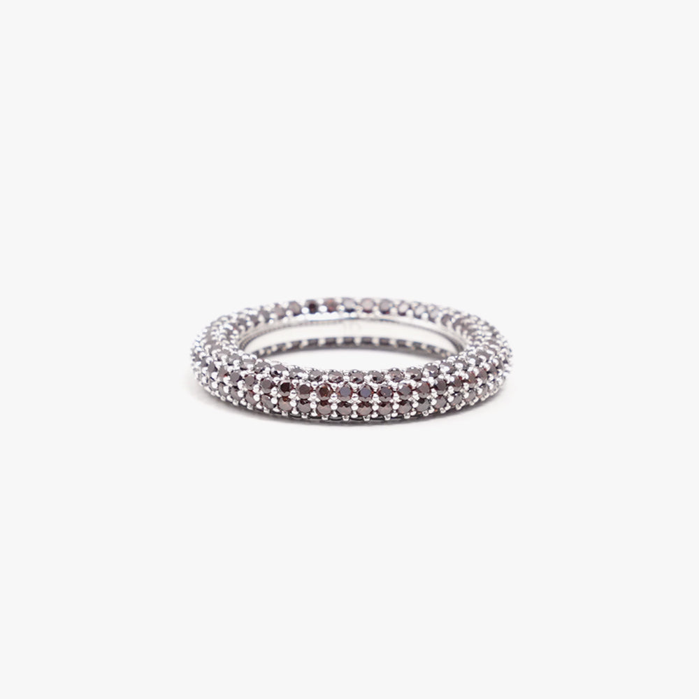 Colorful ring brown silver