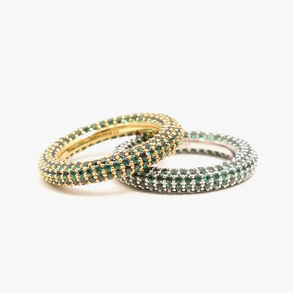 Colorful ring green gold