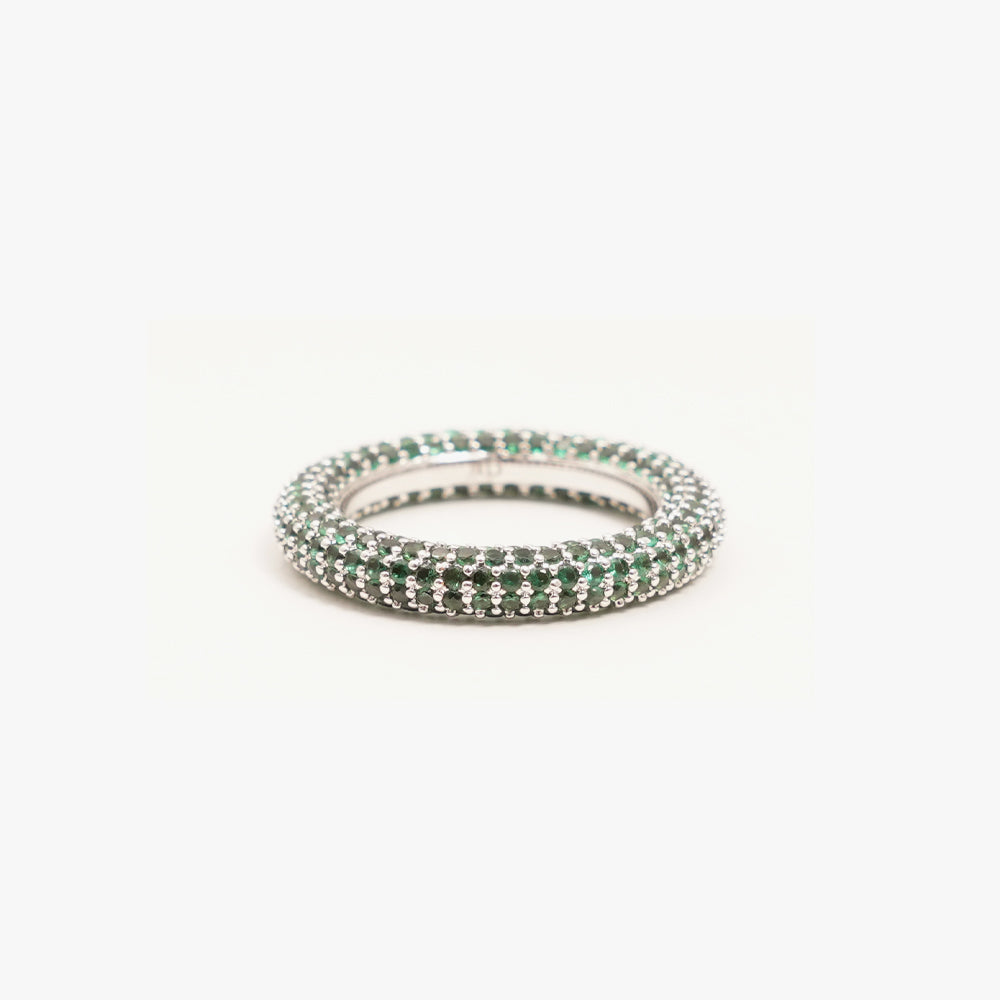 Colorful ring green silver