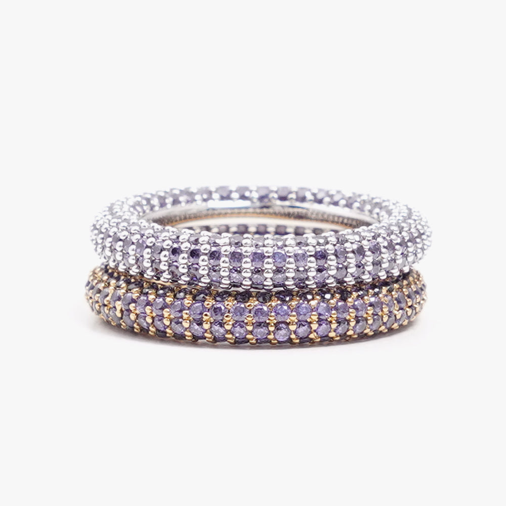 Colorful ring lilac silver