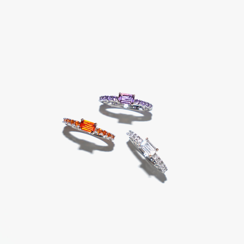 Ultra slim ring orange silver
