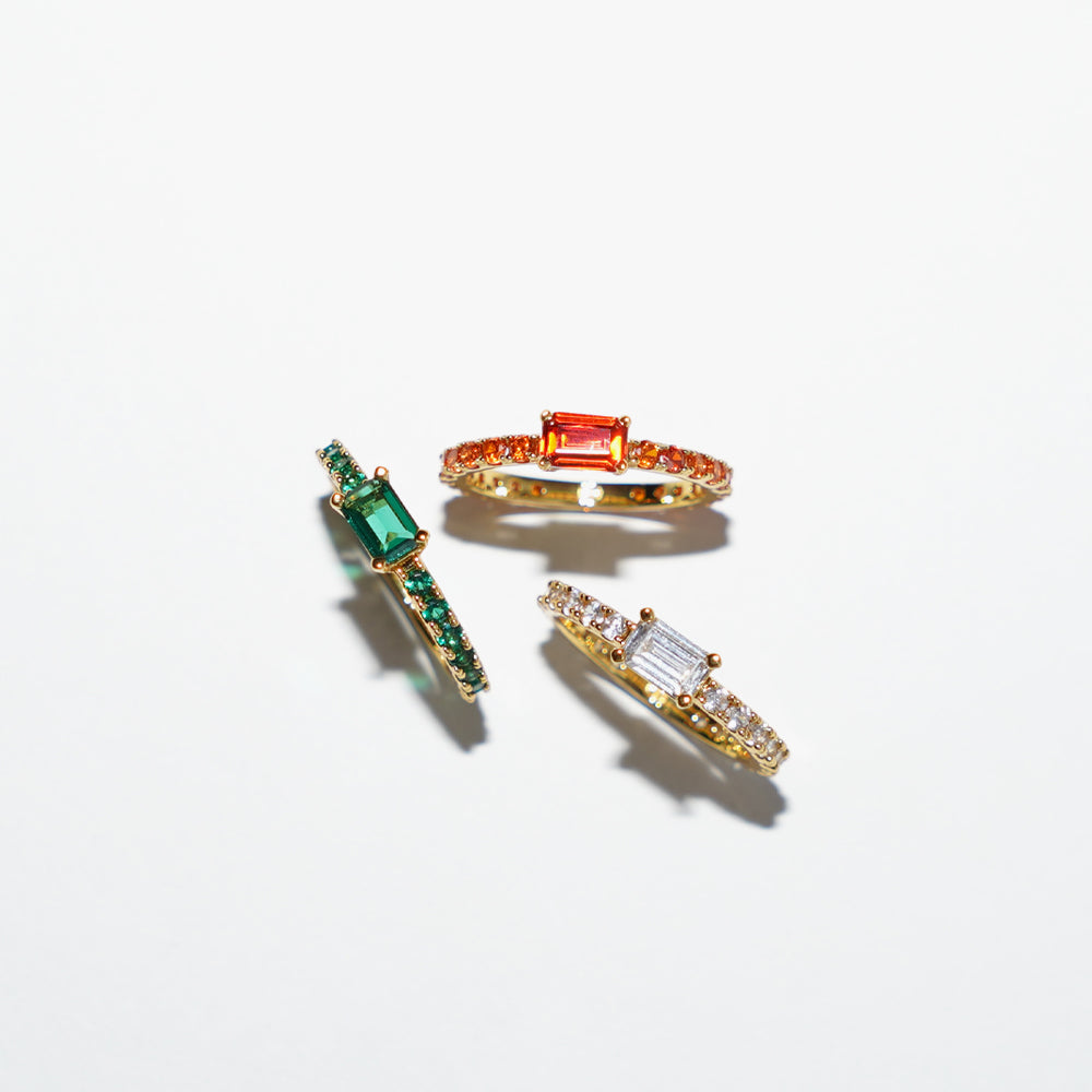 Ultra slim ring green gold