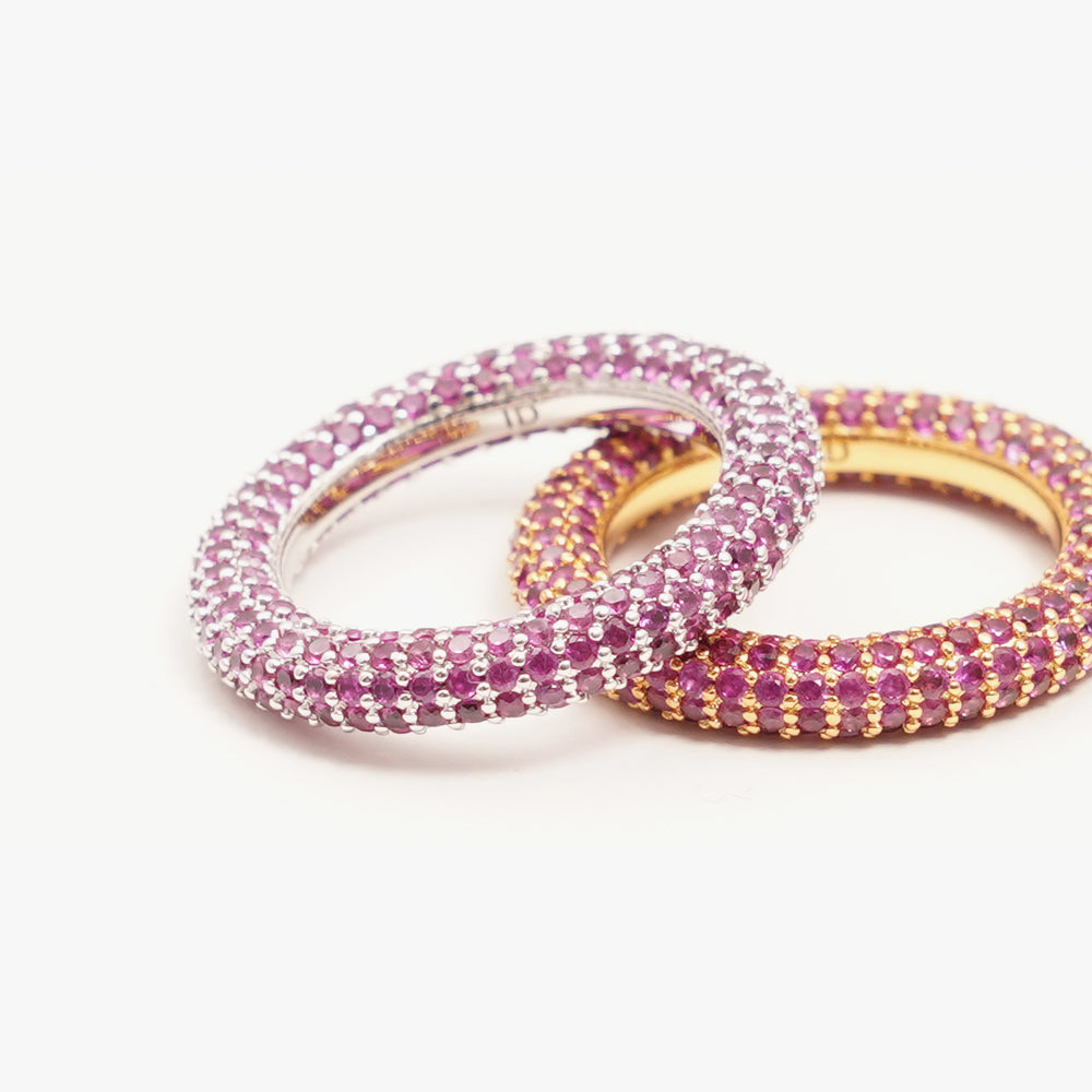 Colorful ring pink gold