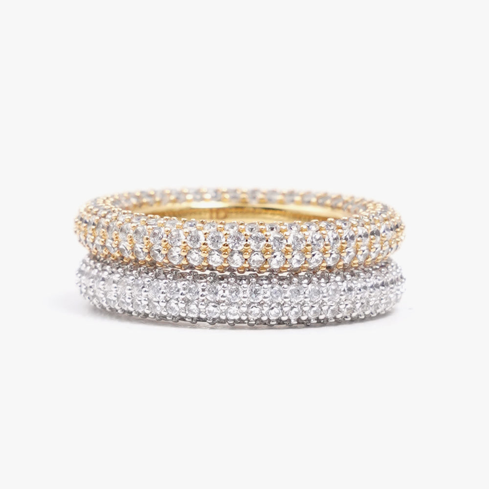 Colorful ring white silver