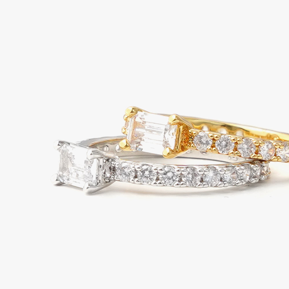 Ultra slim ring white silver