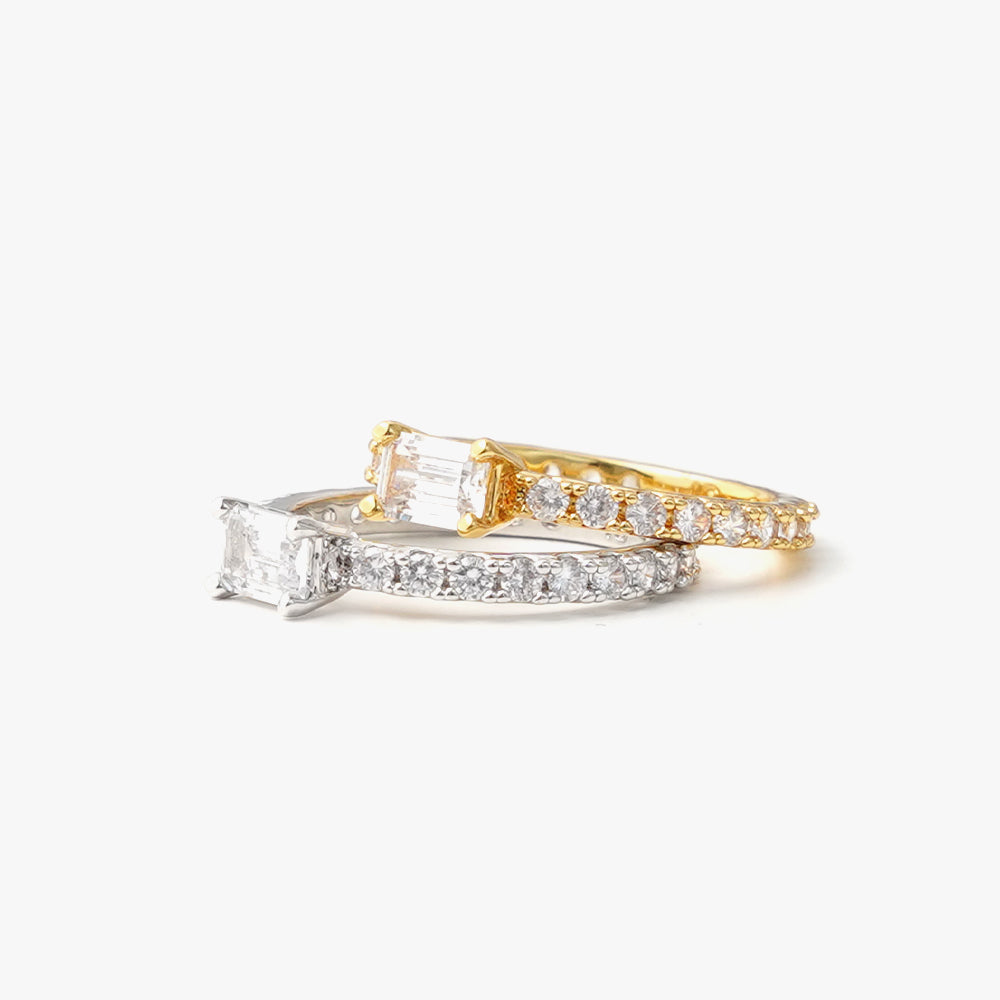 Ultra slim ring white silver