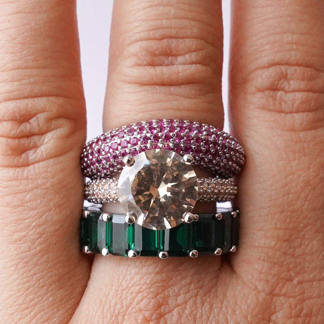 Beyond ring pink silver