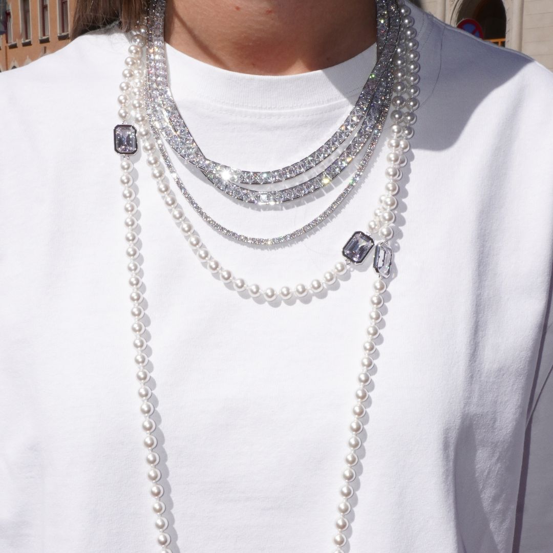 Tennis necklace white silver