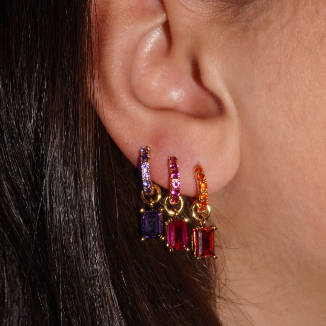 Mini hoop pink gold