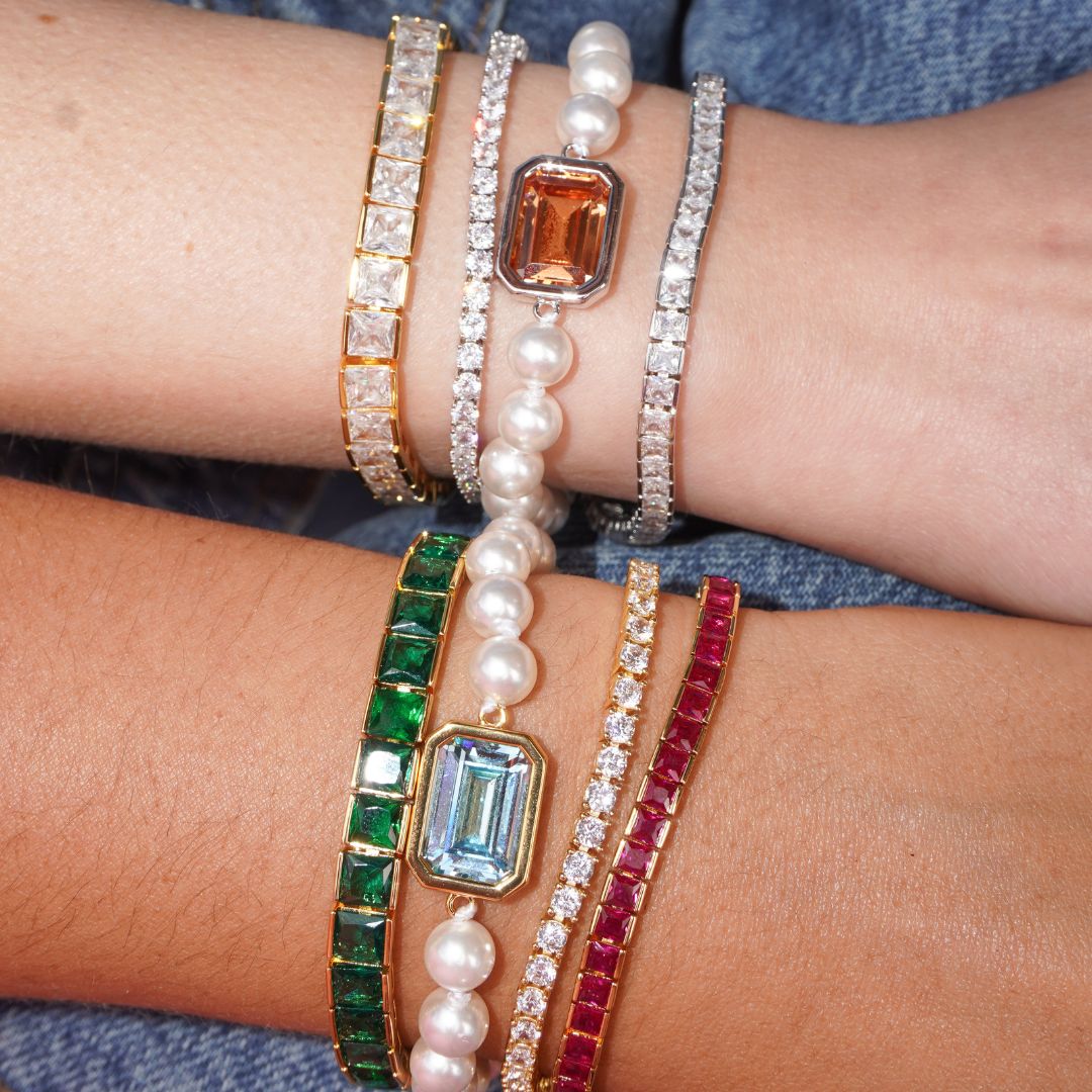 Mega pearl bracelet turquoise gold
