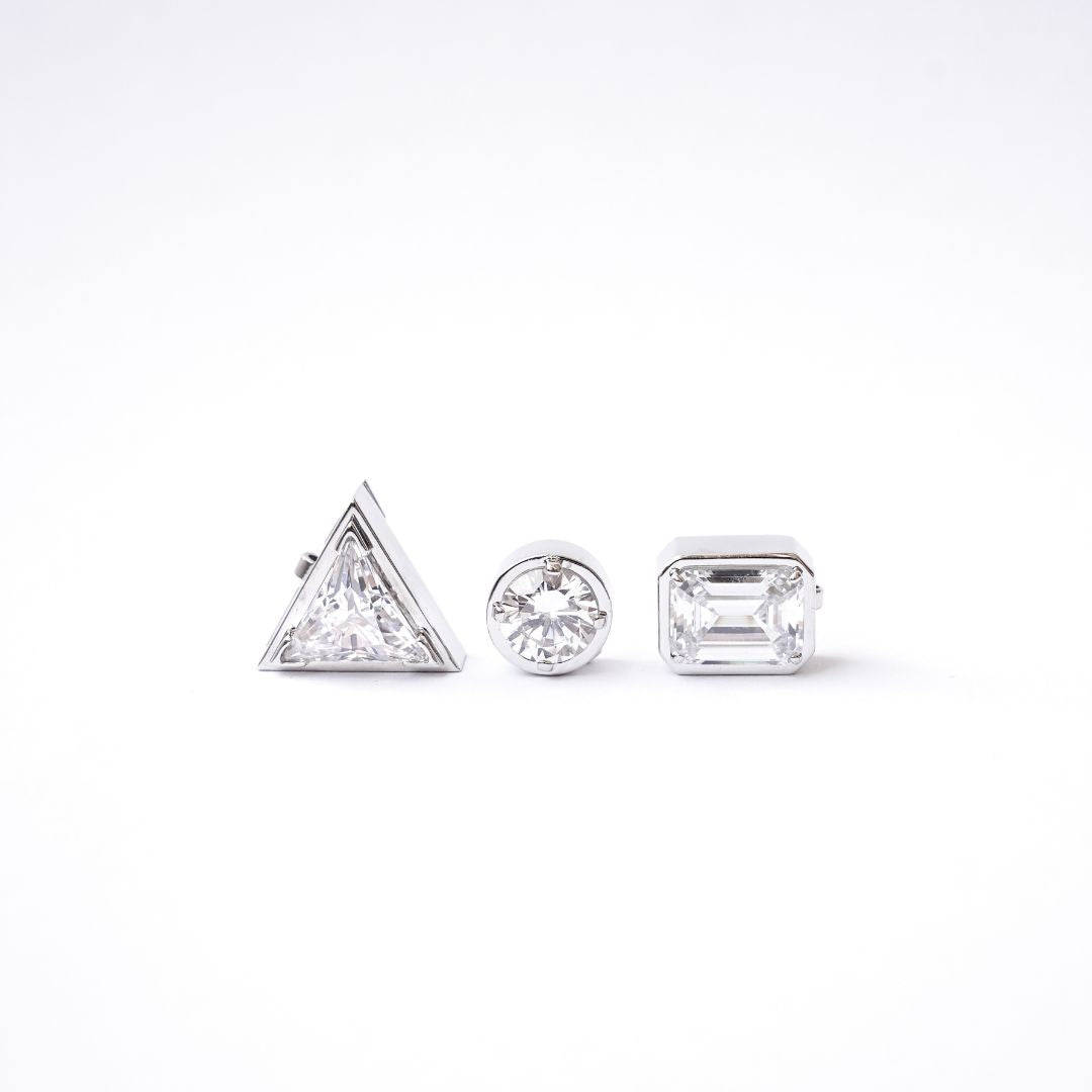 Mega circle button cover white silver