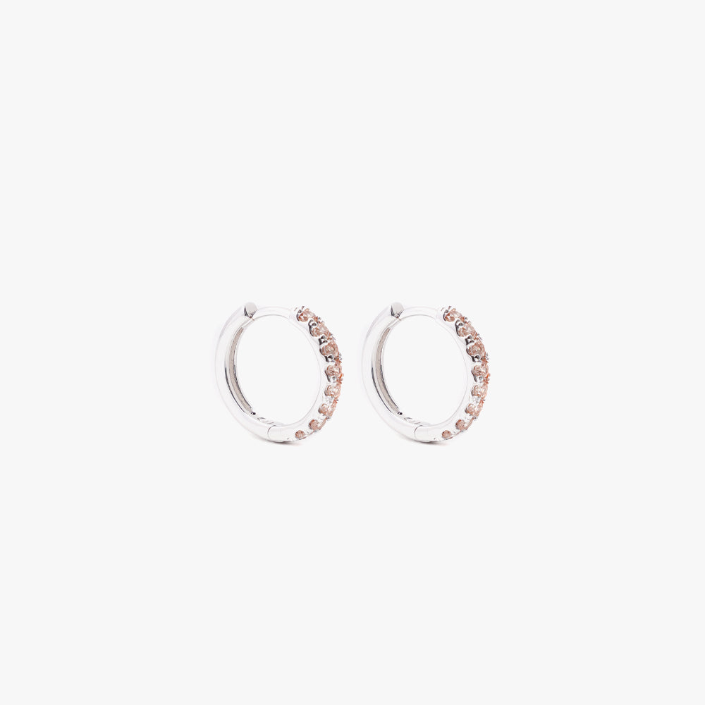 Mini hoop beige silver