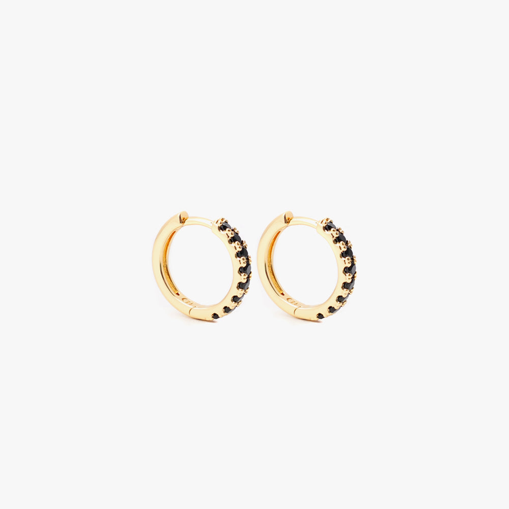 Mini hoop black gold