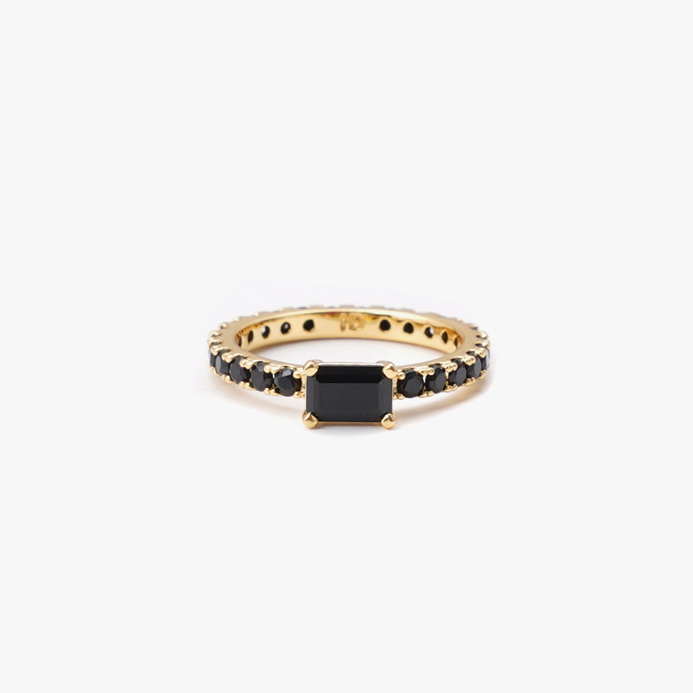 Ultra slim ring black gold