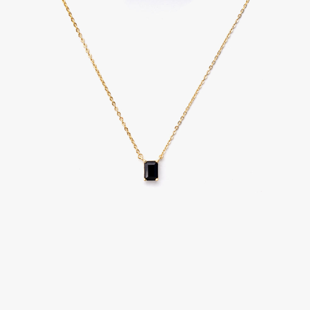 One stone necklace black gold