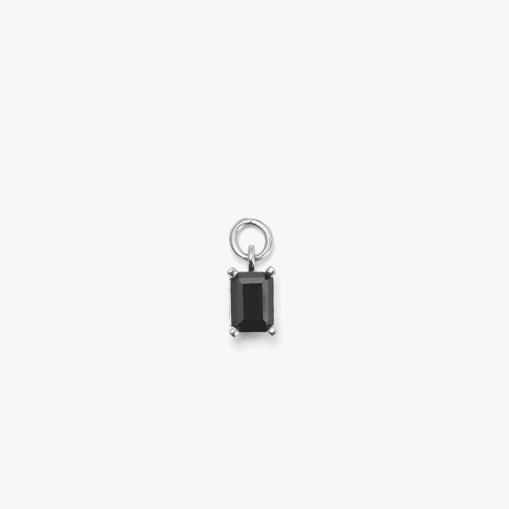 One stone pendant black silver