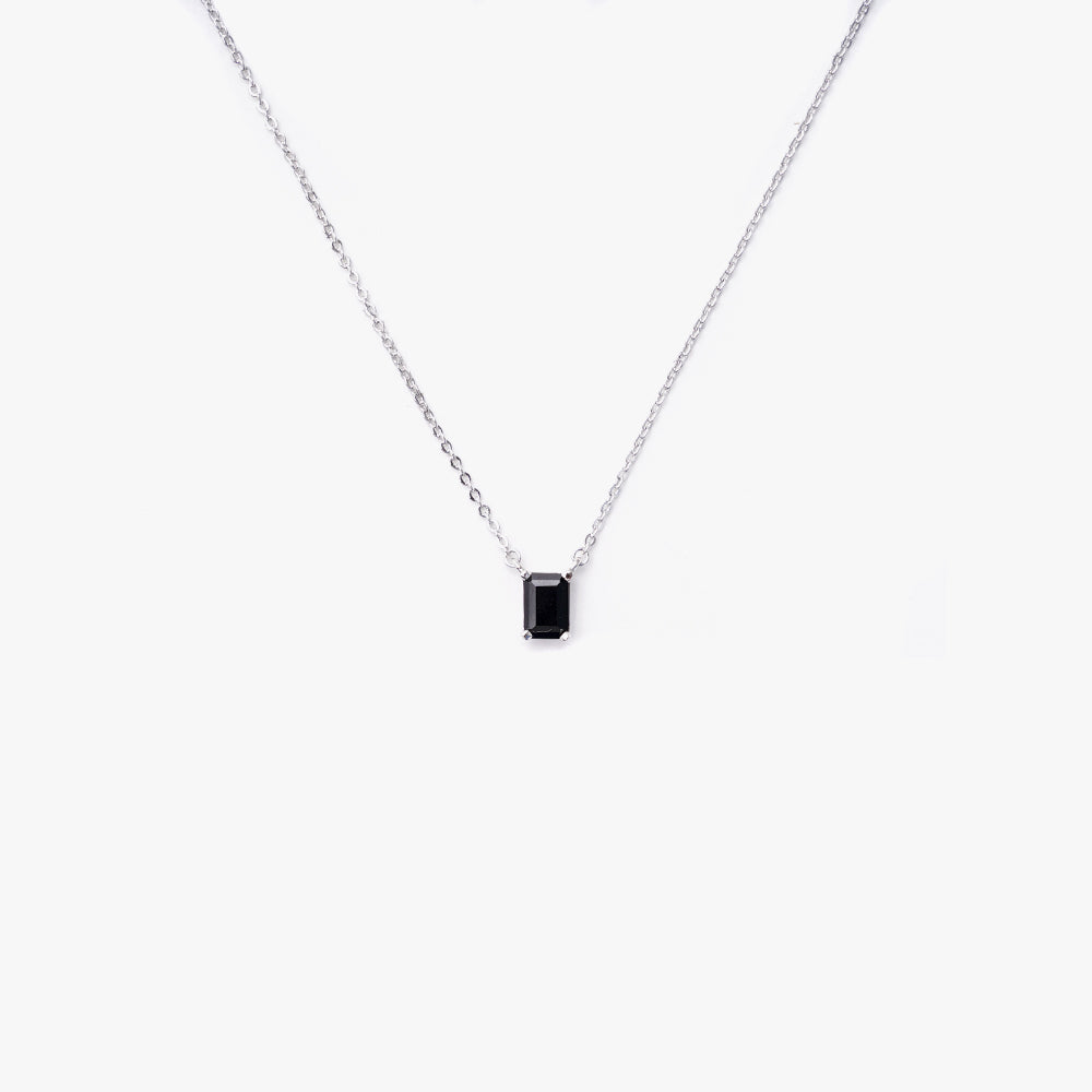 One stone necklace black silver