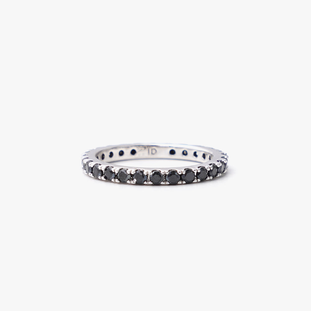 Slim ring black silver
