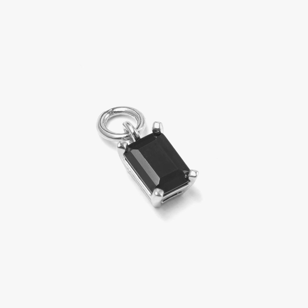 One stone pendant black silver