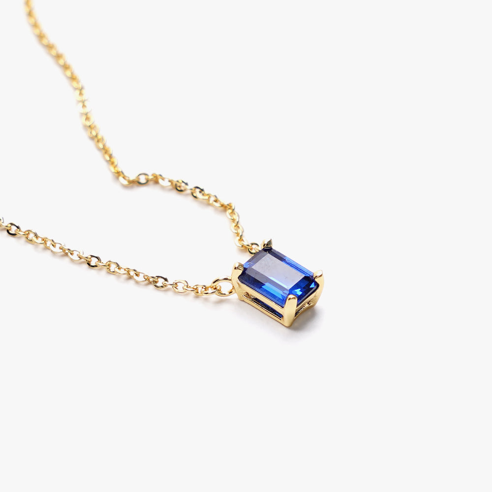 One stone necklace blue gold