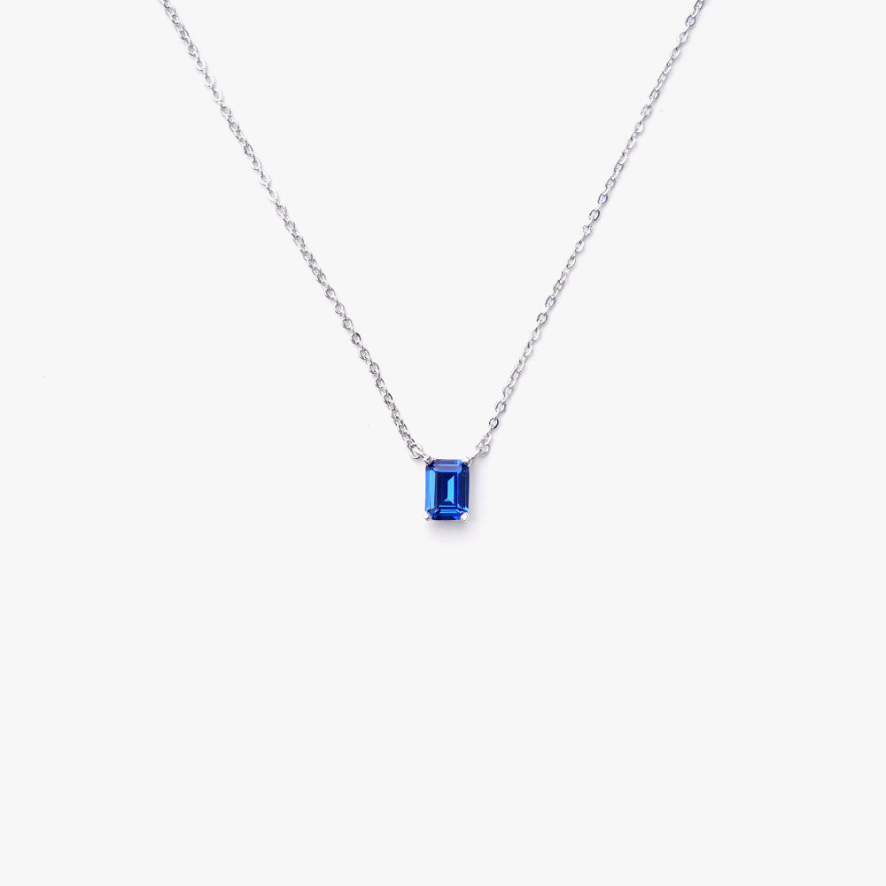 One stone necklace blue silver