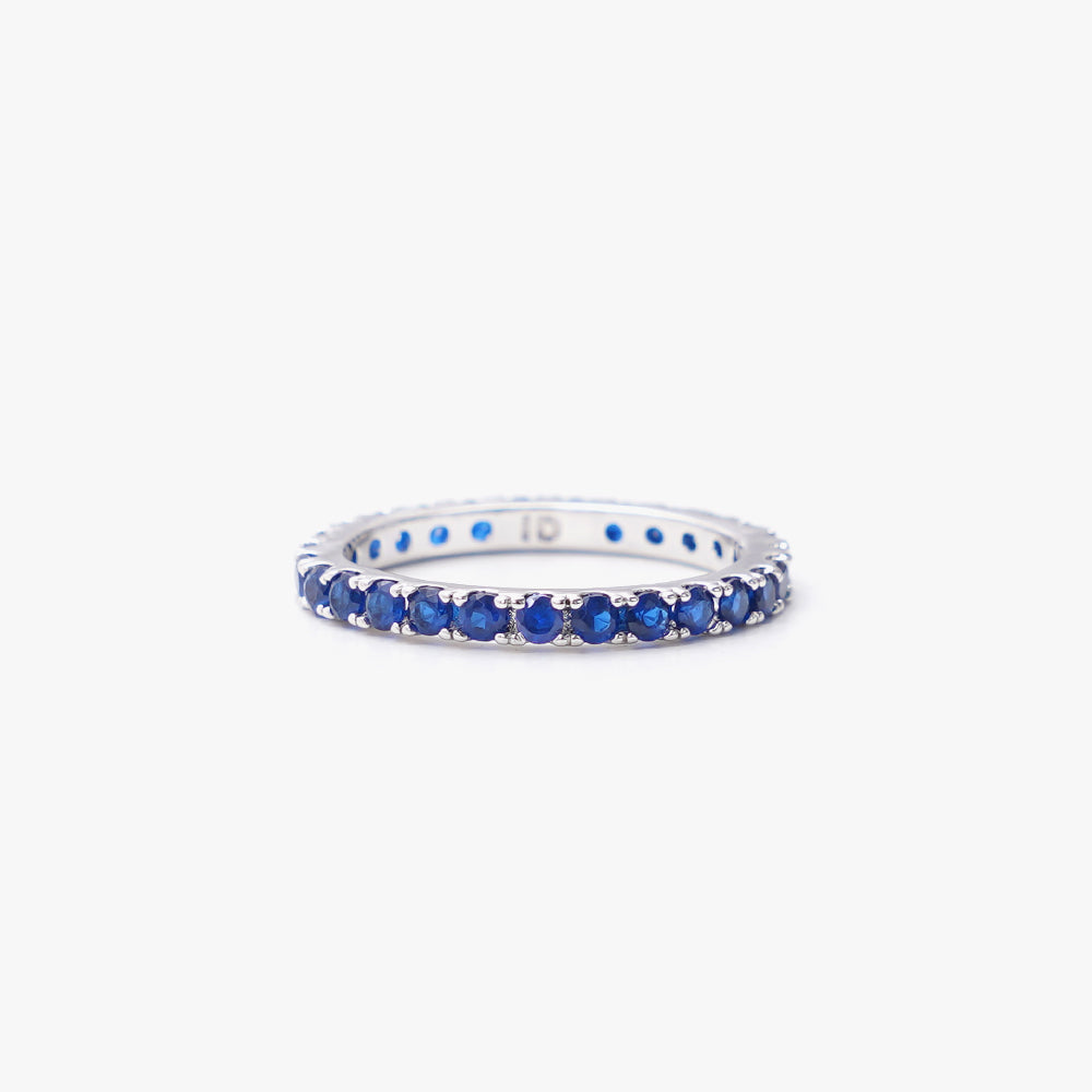 Colorful ring slim blue silver