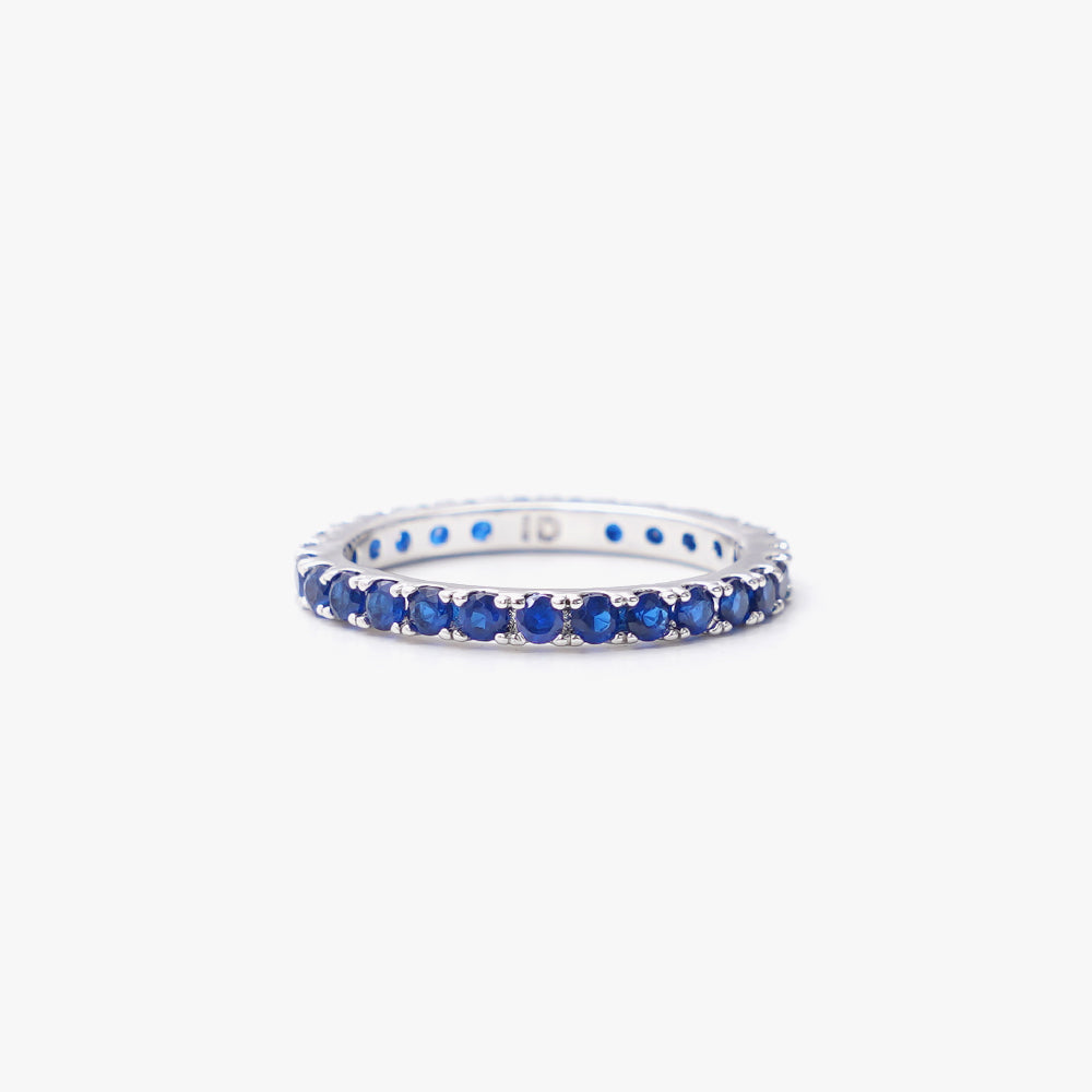 Slim ring blue silver