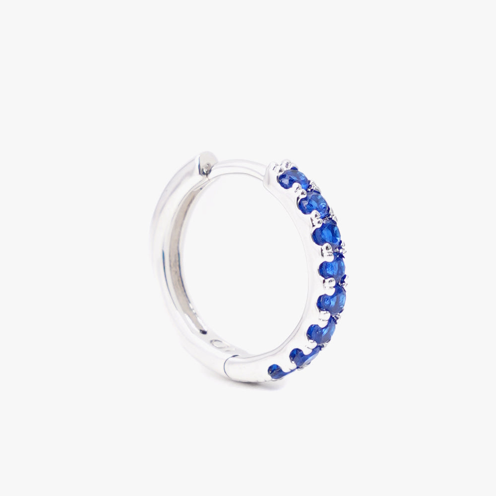 Mini hoop blue silver