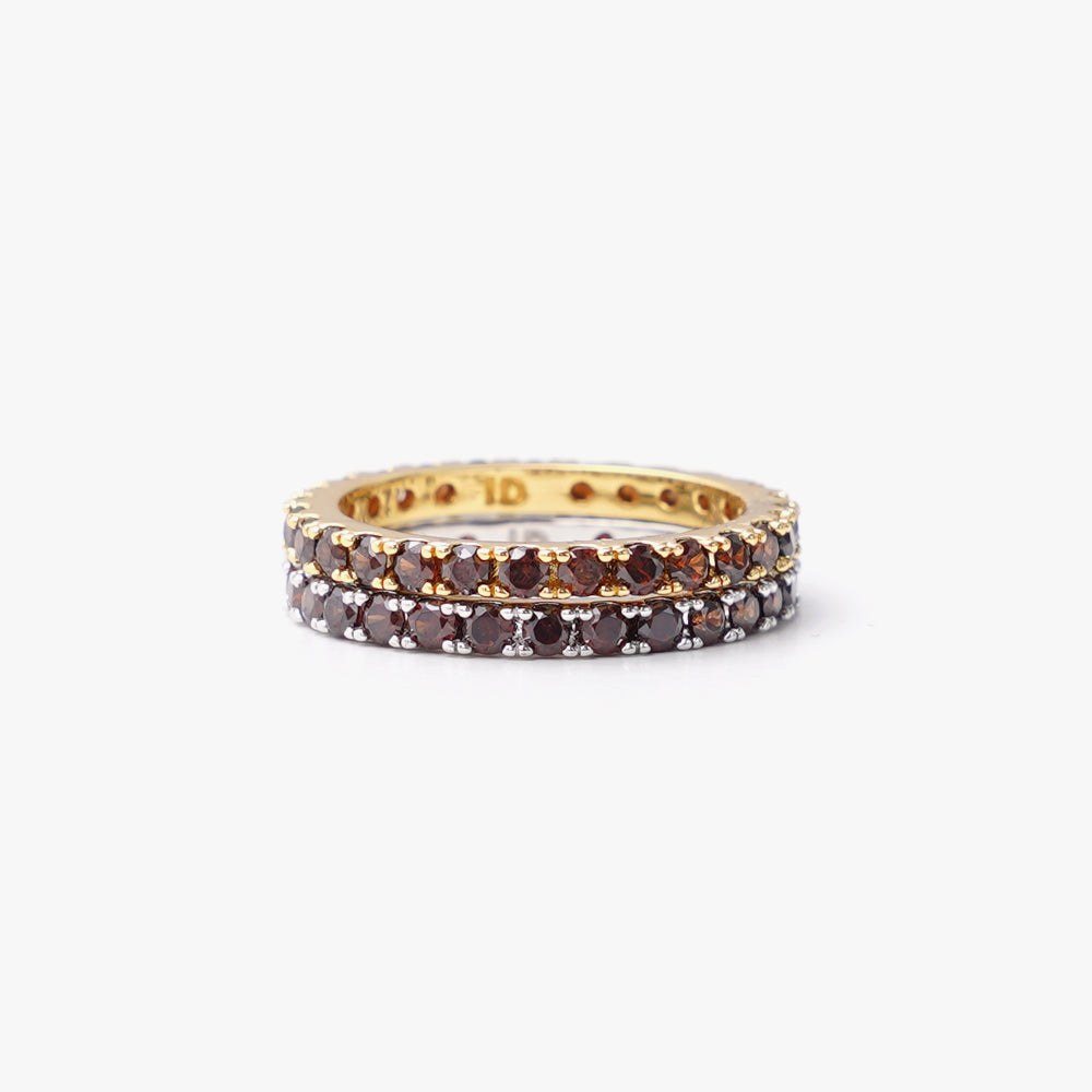 Colorful ring slim brown gold