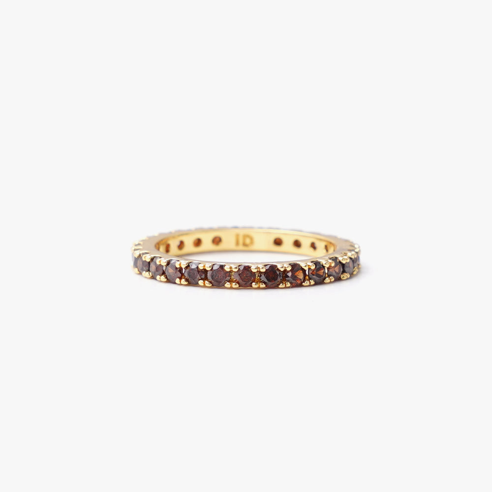 Slim ring brown gold